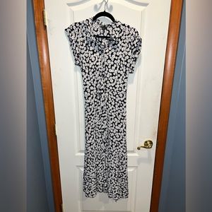 Spring flower floor length dress